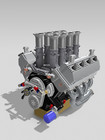 Vintage Hemi Engine - Hilborn Stacked Injection - 1 24 - 3d Printed - Mcs