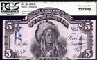 1899  5          Fabulous    Silver Certificate Indian Chief    Colorful Pcgs 55 Ppq