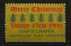 Christmas And New Year Poster Stamp - American War Mothers - Denver Chapter