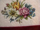 Vintage Petit Point Floral Needlepoint Matted   Framed 13 X 9 75  No Glass