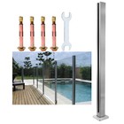 35 8 Inch Glass Panel Post Endwith Spigot Slots   Sturdy Base For Deck Railing