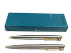 Vintage Parker Pen   Pencil Set Stainless Safety Award