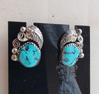 Southwestern Navajo Handmade 925 Sterling Silver Turquoise Stud Earrings