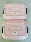 Le Creuset Set Of 2 Chiffon Pink Bbq Platters Small 12    New