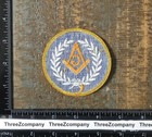 Vintage Masonic Freemasonry Compass Logo Emblem Sew-on Patch 1970   s Twill