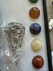 One 8 Pc Interchangeable Chakra Pendulum Genuine Stones Quartz Gift Set In Box