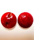 Vintage Set Of 2 Vegetable Ivory Tagua Nut Buttons Dyed Red Carved Design Vtg