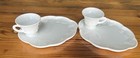 2-pc Milk Glass Grapes   Vines Snack Tray   Handled Cup Mug
