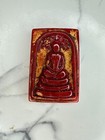 Amulet Phra Somdej Lp Thai Buddha Red Jade Wealth Talisman Vintage