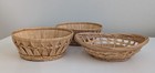 Wicker Rattan Basket Mini Small Oval Round Boho Farmhouse French Country Set 3