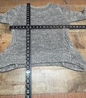 Eileen Fisher Sweater Womens Medium Petite Gray Italian Yarn Open Knit Pockets