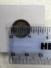 Vintage Metal Shank Sewing Button Blue Tone Design Under Clear Glass