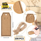 100 Pcs Christmas Gift Tags  2 8    1 3   Brown Gift Tags With String To And From