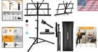 Extra Stable Folding Music Stand With Carry Bag - Ideal For Musicians On-the-go