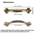 Vintage Solid Brass Pulls  Antique Copper rustic Barn Door Grab Handles kitch   