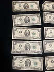 1976    lightly Circulated Rare Two Dollar Bill  2 Note Non Consecutive Lot Fancy   
