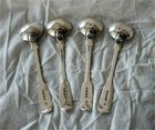 1859 Victorian Antique Sterling Silver Salt Spoon X 4 London 56 Gr 