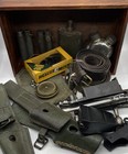 Drawer Full Of Vintage Military Collectibles   Firearm Parts Ww1   Ww2 Lot