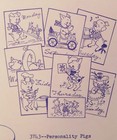 Aunt Marthas 3743 Personality Pigs Days Of Week Embroidery Transfer Pattern Unct