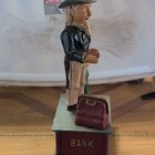 Cast Iron Uncle Sam Mechanical Coin Bank W  Suitcase  Eagle   Red Bag