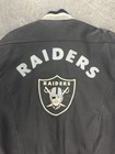 Vintage 90   s Mirage Nfl Oakland Raiders Leather Jacket - Black Gray Size Large