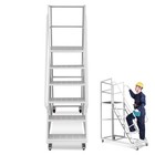 6-step 23 5wx79h Rolling Ladder With Dual Handrails Lockable Wheels 1213lbs