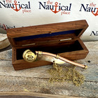Brass   Copper Boatswain Whistle W  Wooden Box  Bosun Call Pipe  Nautical Navy
