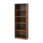 71  Tall 5-shelf Wood Bookcase Storage Shelving Book Wide Bookshelf Cabinet Home