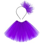 Layered Tulle Tutu For Girls With Headband Ballet Dressing Up 3-6 Years Purple