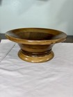 Vintage Solid American Walnut Musical Pedestal Fruit Bowl Music Box 10 5   