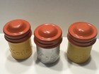 Vintage Embossed Kodak Metal Film Cannisters Orange Tops 2-yellow 1-metal Body