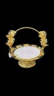Gold Decorative Pedestal Bowl With Ornate Leaf   Flower Design