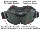 Desert Storm Tactical Military Ballistic Shooting Proof Goggles 3 Lenses Black