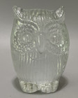 Set Of Three Vintage Clear Glass Owl Paperweights Figurines Decor 2-3  Tall