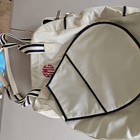 Mark   Graham Preppy White navy Stripe Tennis Racquet Bag Monogramed Bmg