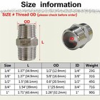 1 4  Male X 1 4  Male Hex Nipple Pipe Fittings  304 Stainless Steel 1 4 Inch Npt
