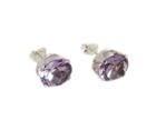 19thc Antique 4  ct Scotland Amethyst Stud Earrings  Ancient Celt Druid Talisman