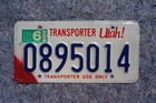 1999 Utah Transporter License Plate