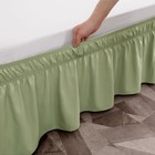 Easy To Install Wrap Around Bed Skirt Three Fabric Sides Elastic Dust Ruffled   