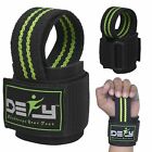 Defy Sports    Weight Lifting Power Straps Wrist Support Black With Light Green