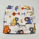 Bacati Ikea Crib Sheet Flat Trucks 100  Cotton Modern Blue Kids Construction D