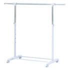 Mainstays Adjustable Rolling Garment Rack Metal Chrome White 84-121wx44dx123 5