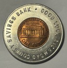 Vintage Encased 1974-d Lucky Wheat Cent  Richmond County Bank  Staten Island Ny
