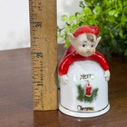 Vintage Christmas Pixie Elf Bell Ornament Japan Porcelain Hugger Mcm 1950s