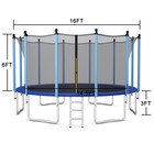 8 10 12 14 15 16  Jumping Exercise Recreational Bounce Trampoline W safety Net