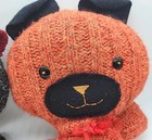 Vintage Lot Of 2  Handmade Homemade Teddy Bear Stuffed Pillows Toys -1 Of A Kind