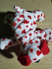 Ty Pluffies Beanie Sweetly Puppy Dog White Red Heart 10  Plush Stuffed Animal