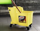 32 Quart Mop Bucket W rubber Caster Wheels Suitable Industrial Commercial Yellow