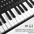 61 Key Electronic Keyboard Piano Kit With Stand Bench   Mic For Beginners Black
