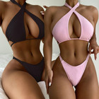 Sexy Cross Halter Push Up Bikini Set Brazilian Beach Swimwear Bathing Suit Women